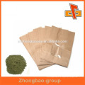 Bolsa de papel marrón al por mayor de China con la ventana y la cremallera para la semilla herbaria / de la flor